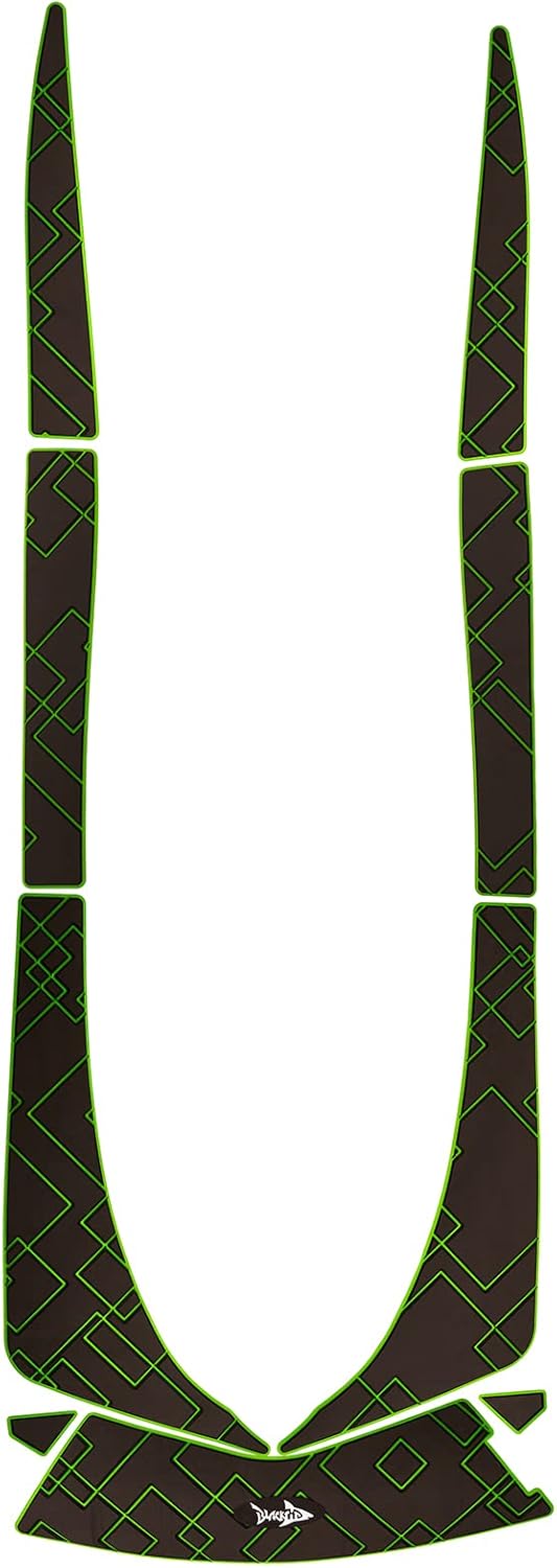 BlackTip Jetsports Elite traction mats for 2007-2018 Kawasaki Ultra 250/260/300/310 Jet Skis (Black on Neon Green Retro Squares)