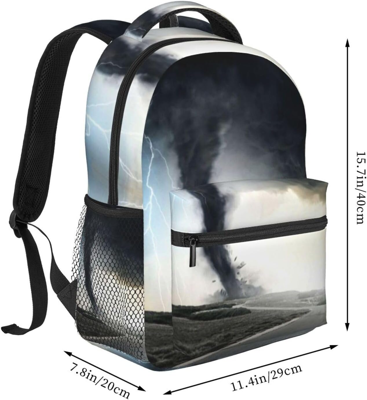Black Tornado Funnel Lightning Backpack Laptop Backpack Sports Travel Shoulder bag Light casual backpack