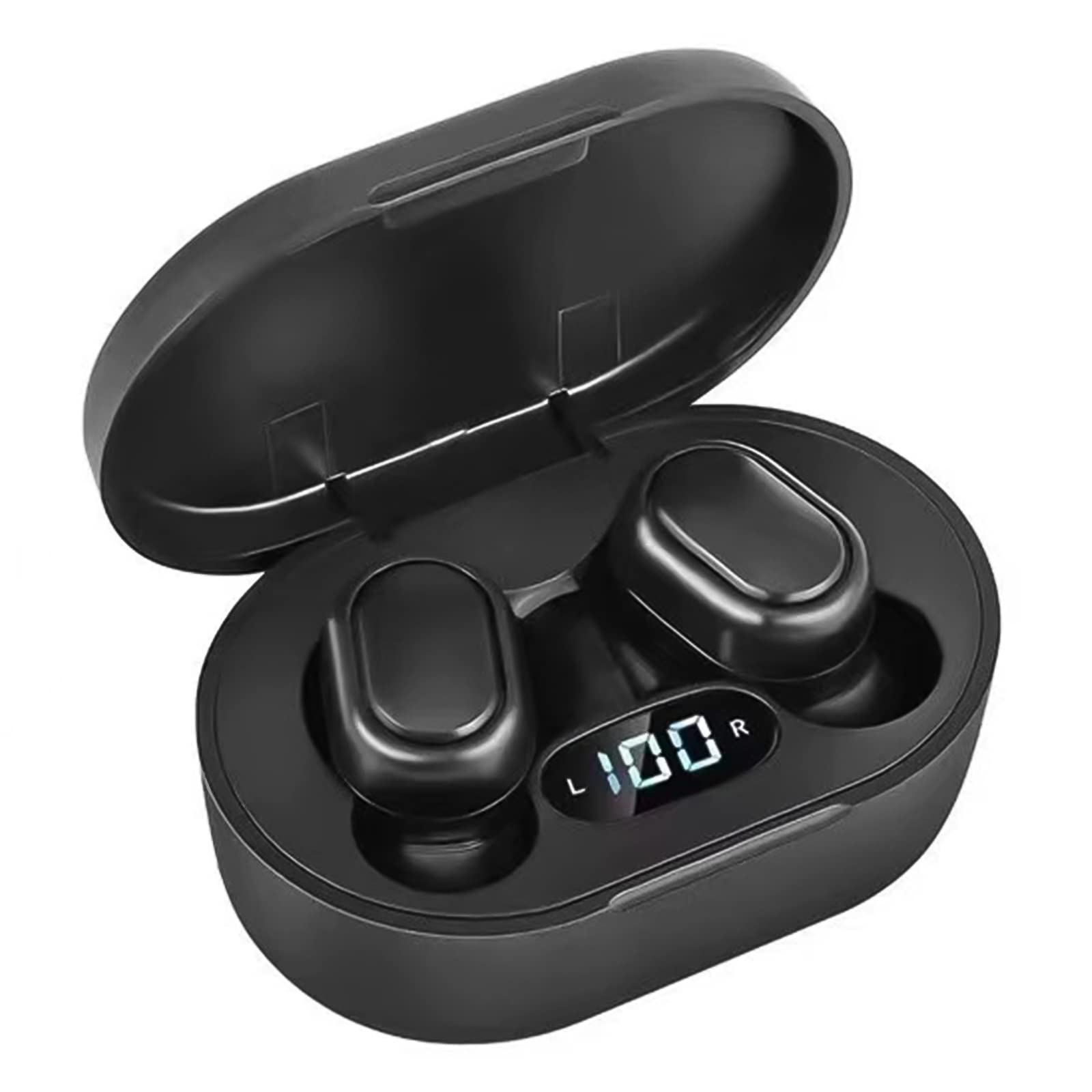 Anmery Wireless Earbuds with Charging Case Wireless Bluetooth 5.2 in Ear Built-in Microphone Headset Noise Cancelling Headphones Premium Sound for Sports Black