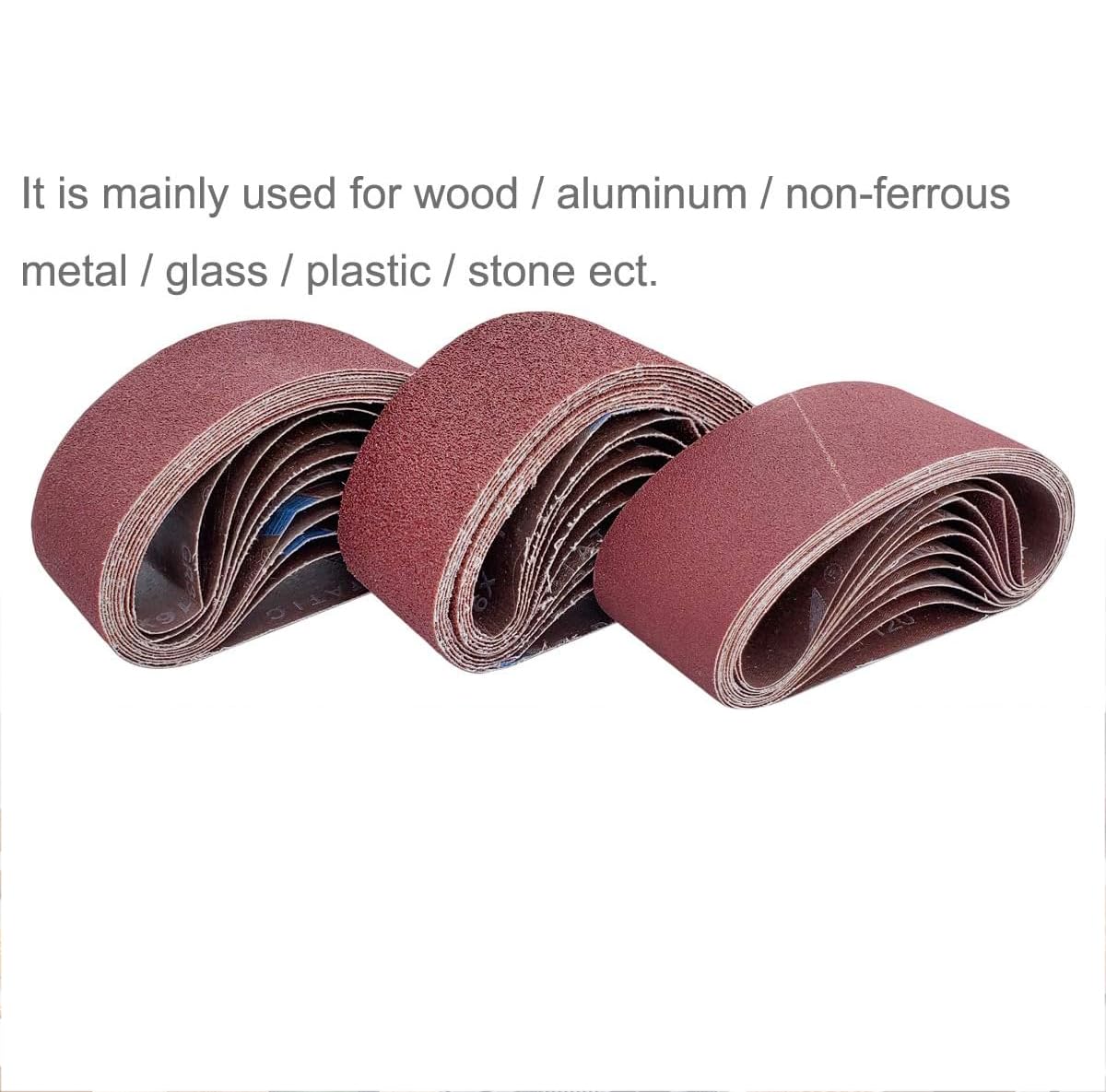 Tonmp 30 correas de lija de 6,3 x 40,6 cm, 10 correas de lija de óxido de aluminio de grano 80 120 para lijadora de banda (6,5 x 40,6 cm)