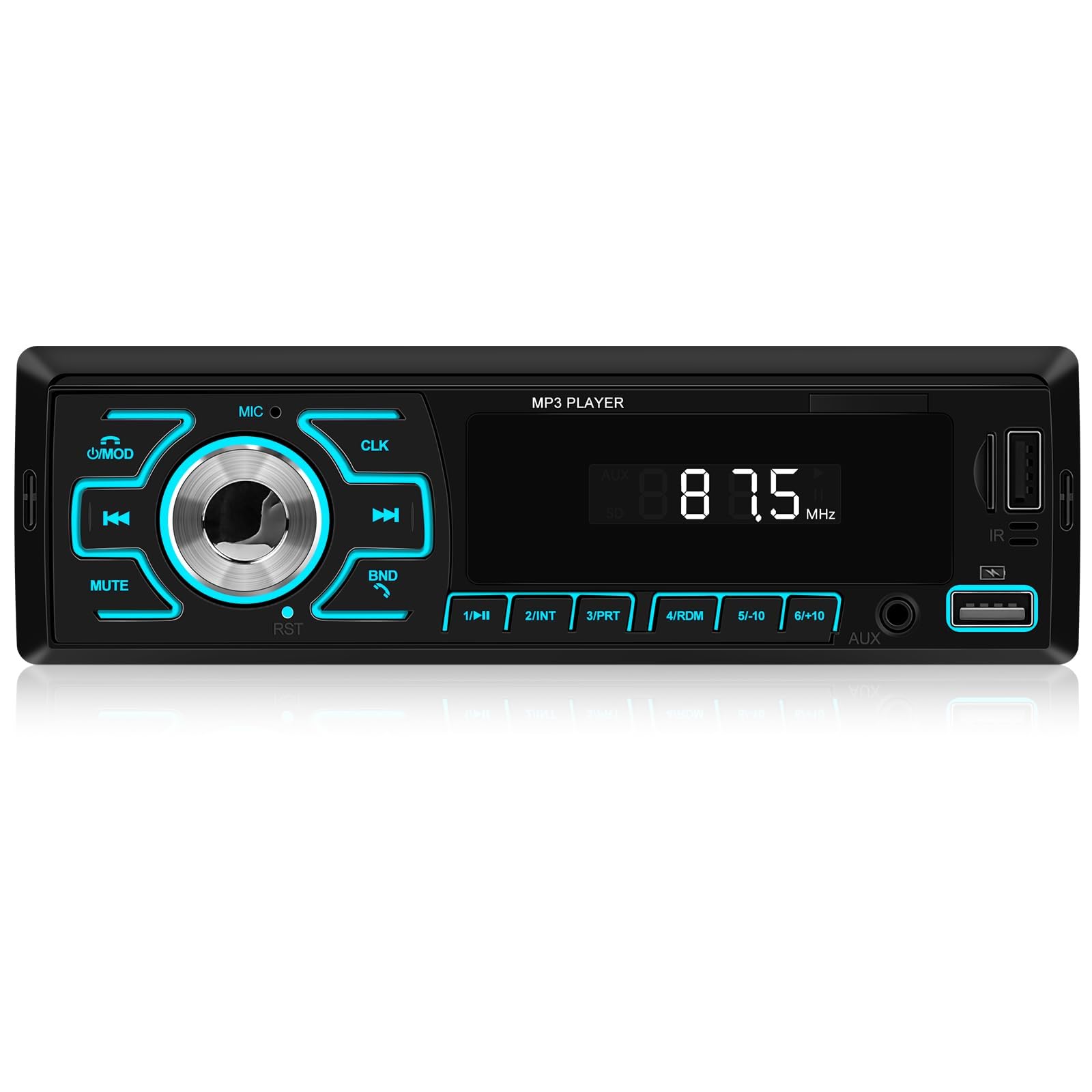 Single DIN Car Stereo With Bluetooth 1 Din Car Radio Support Bluetooth Handsfree Call/FM/USB/TF Card/AUX in