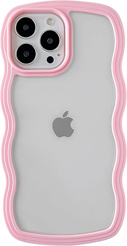 Miniatura 8 de Caseative Linda forma de marco de onda rizada a prueba de golpes, suave compatible con funda de iPhone (blanco, iPhone 13 Pro Max)