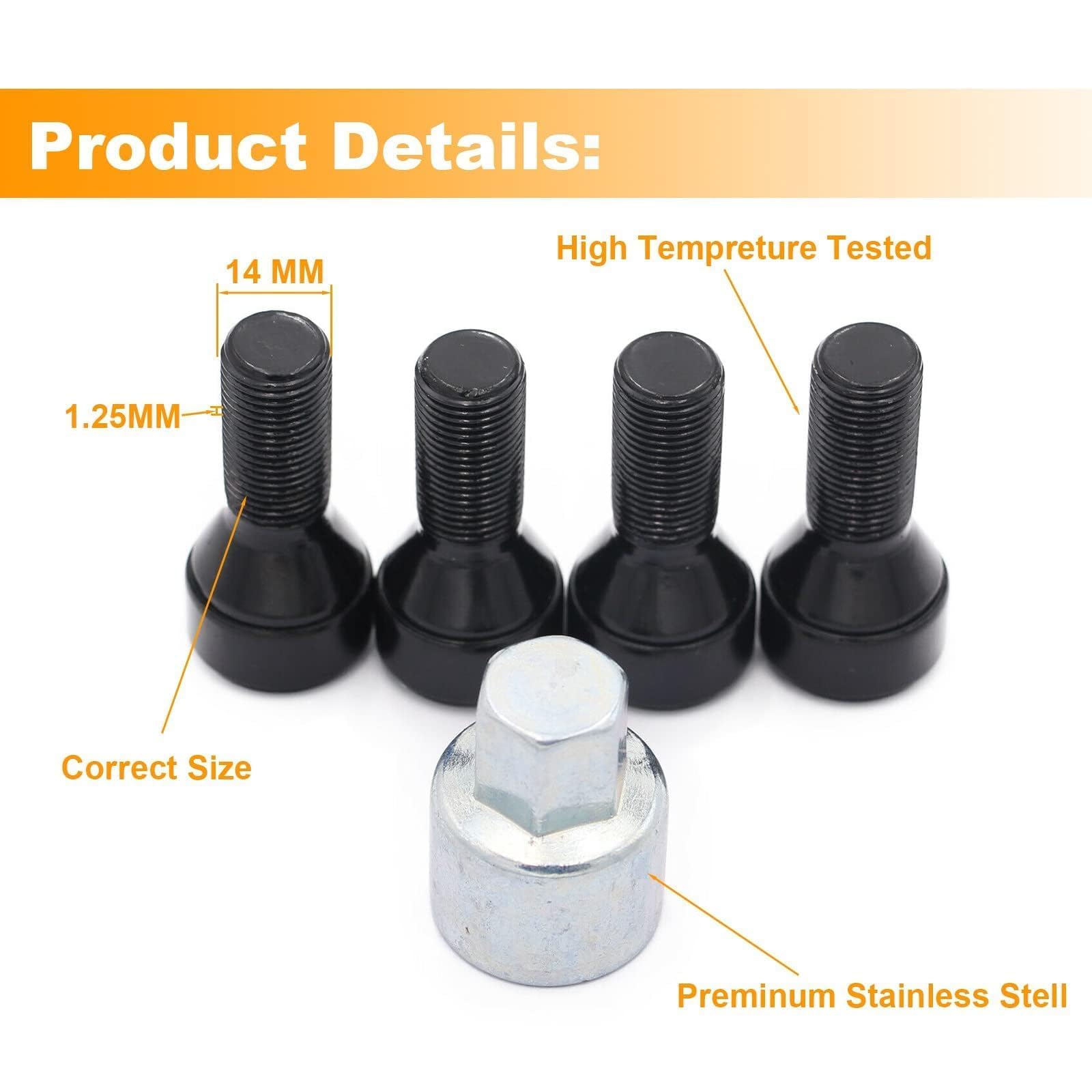 (⃔ *`꒳´ * )⃕↝  Amazon.com: Set of 5 Pcs Wheel Stud Bolt Locks 36136792851