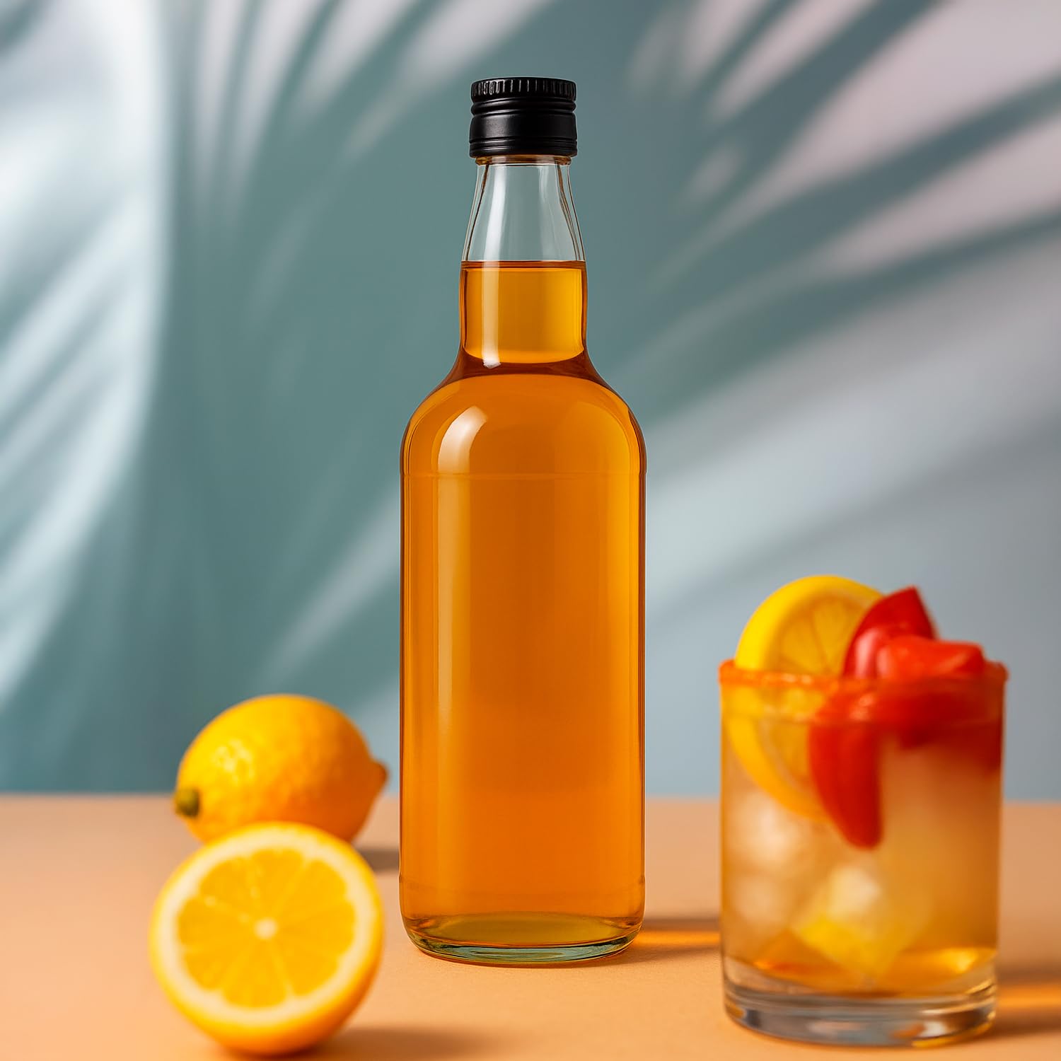 Botellas de cristal Monopoly de 500 ml, 100 unidades, botellas vacías con corcho, elegantes y de alta calidad para llenar licor, vino y jarabe
