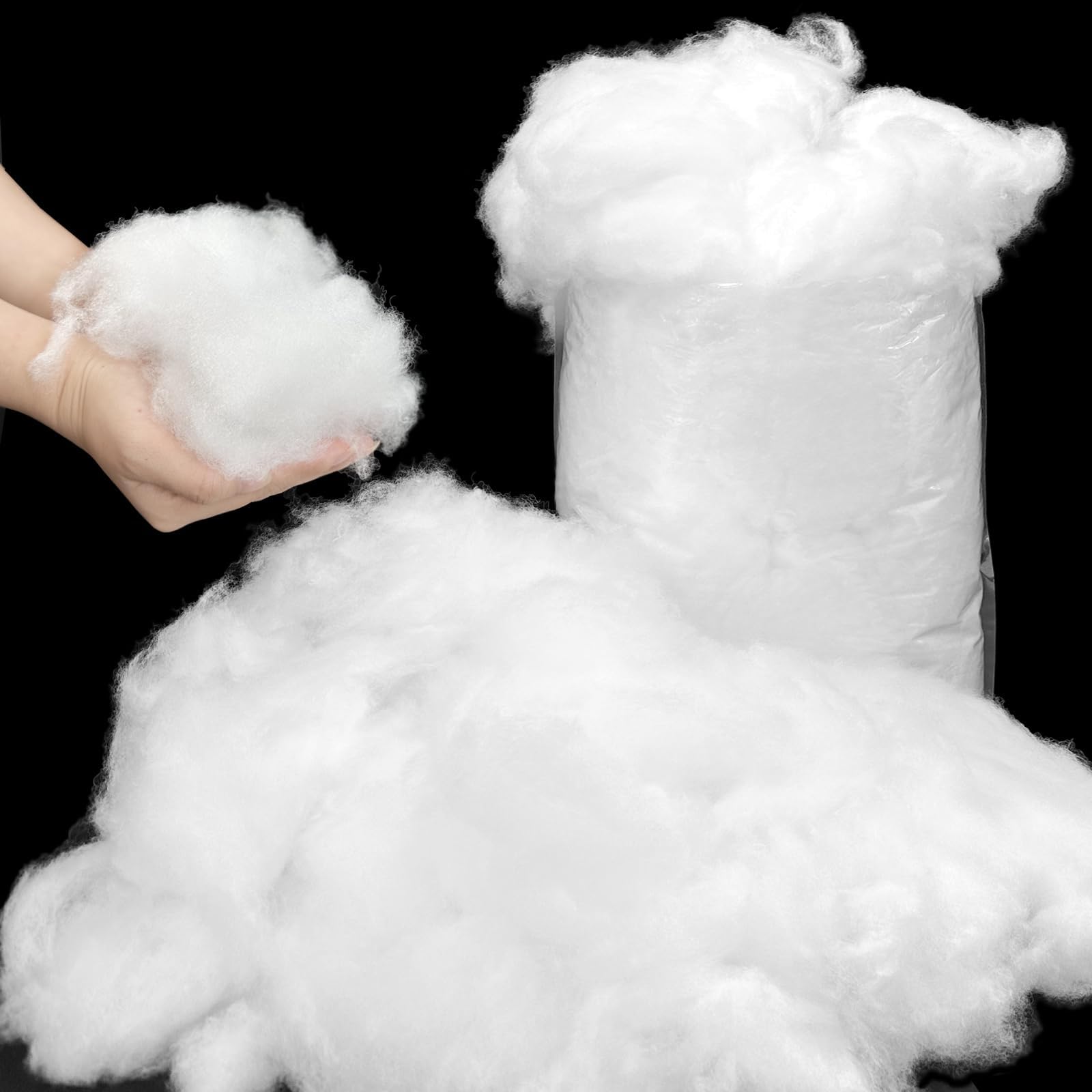 Christmas Fake Snow Decor, 2.2LB Fluffy Indoor Cotton Artificial Snow Decorations, Christmas Village Snow White Christmas Decorations for Xmas Tree, Nativity, Cotton Stuffing for Crafts, Winter Party