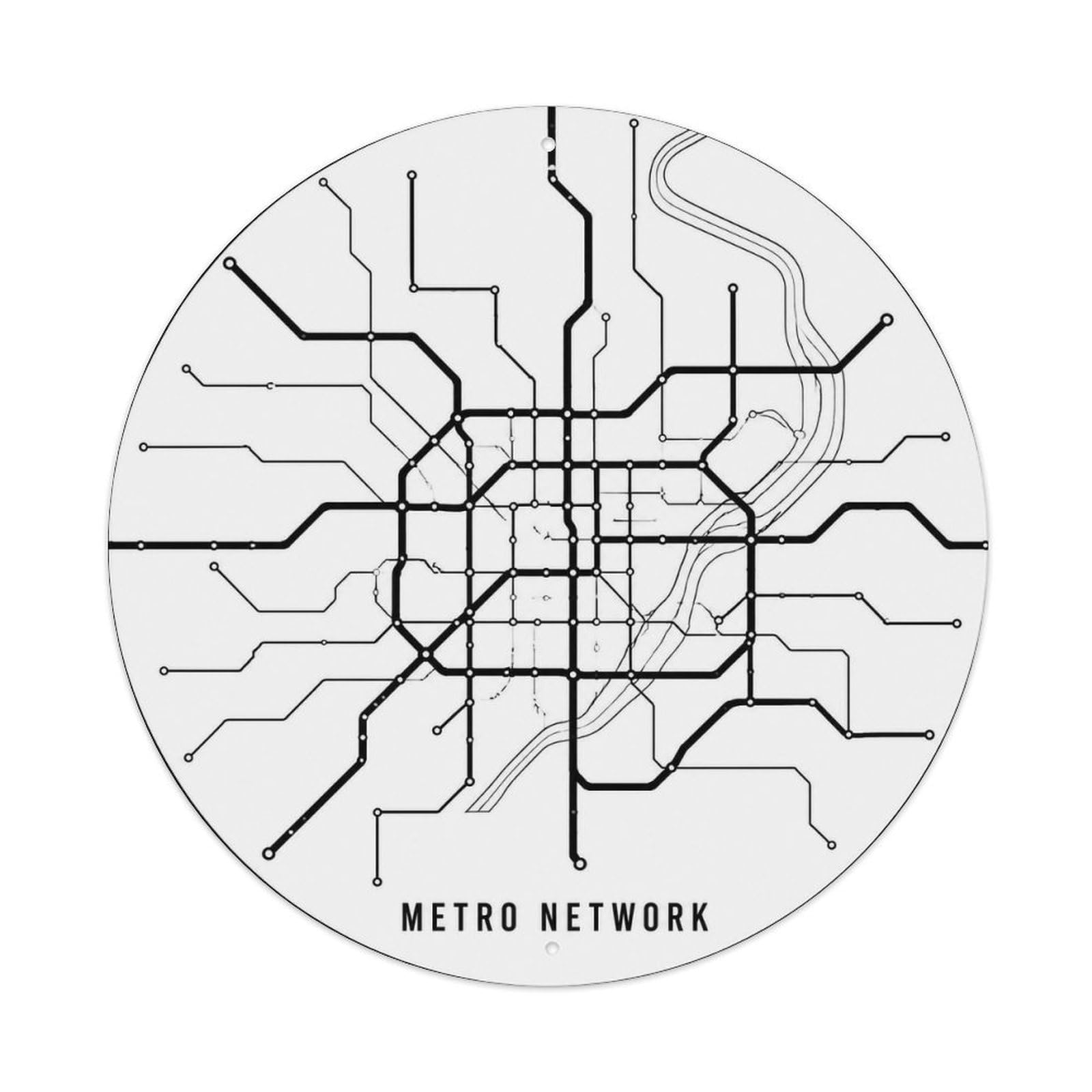 Okngb Style Metro Network Shanghai Tourist Route Collector Badge Metal Tin Sign Plaque Wall Decor For Cafe, Man Cave, Club Bar, Office, Home Garden Round Metal Poster 8X8inch