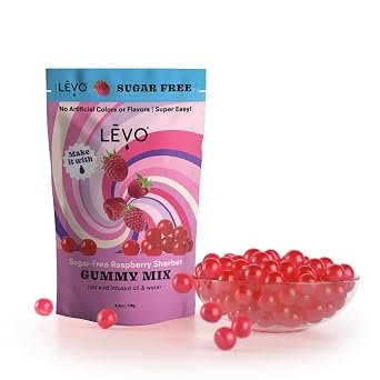 LEVO Gummy Mix - Raspberry Sherbet (Sugar Free) - Make Your Own Infused Gummies - Each Bag Makes 64 Gummies - 1 Pack