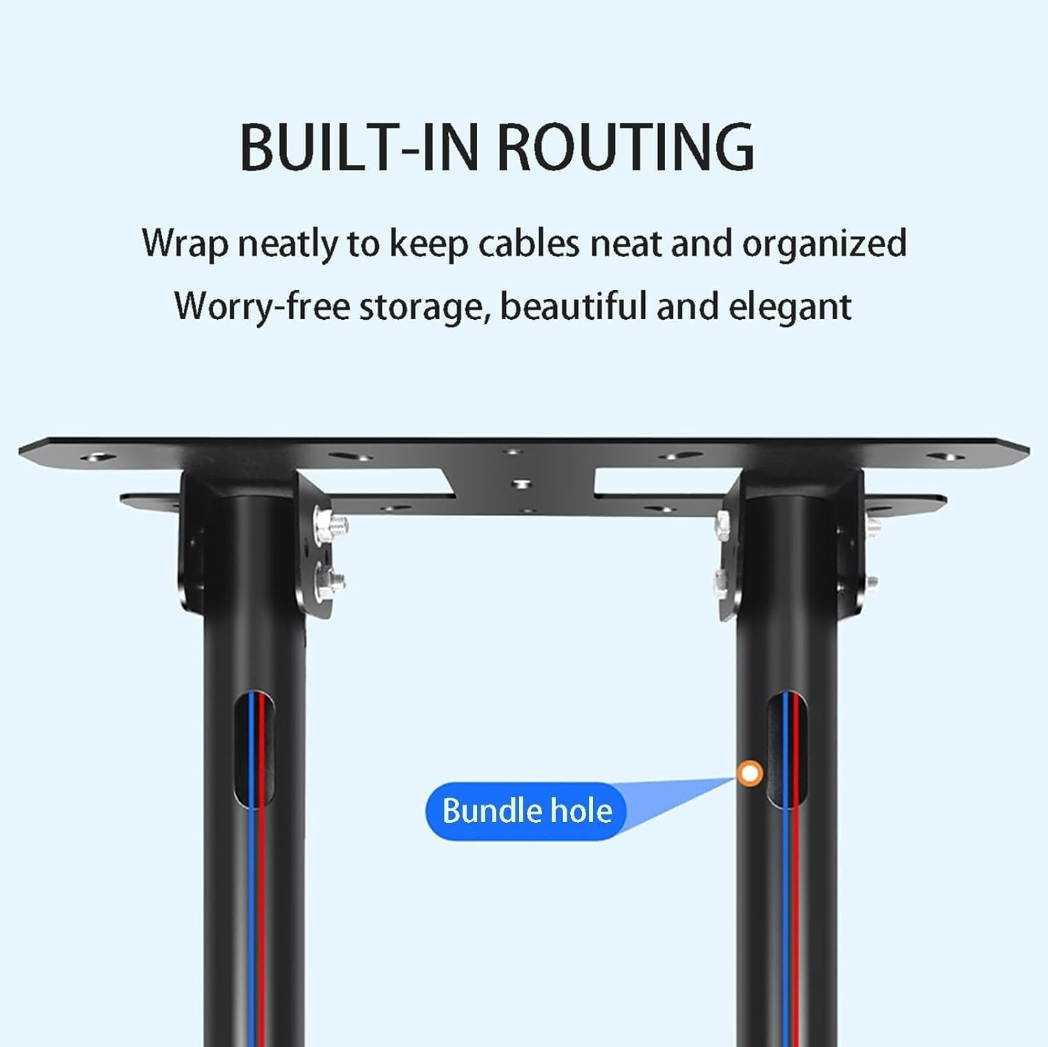Soporte de Techo Ajustable para TV, Soporte para TV LCD, Soporte para TV de una Sola Pantalla de 2 pilares, Soporte inclinable para TV de 50 a 100 Pulgadas, Soporte de Techo (Panta