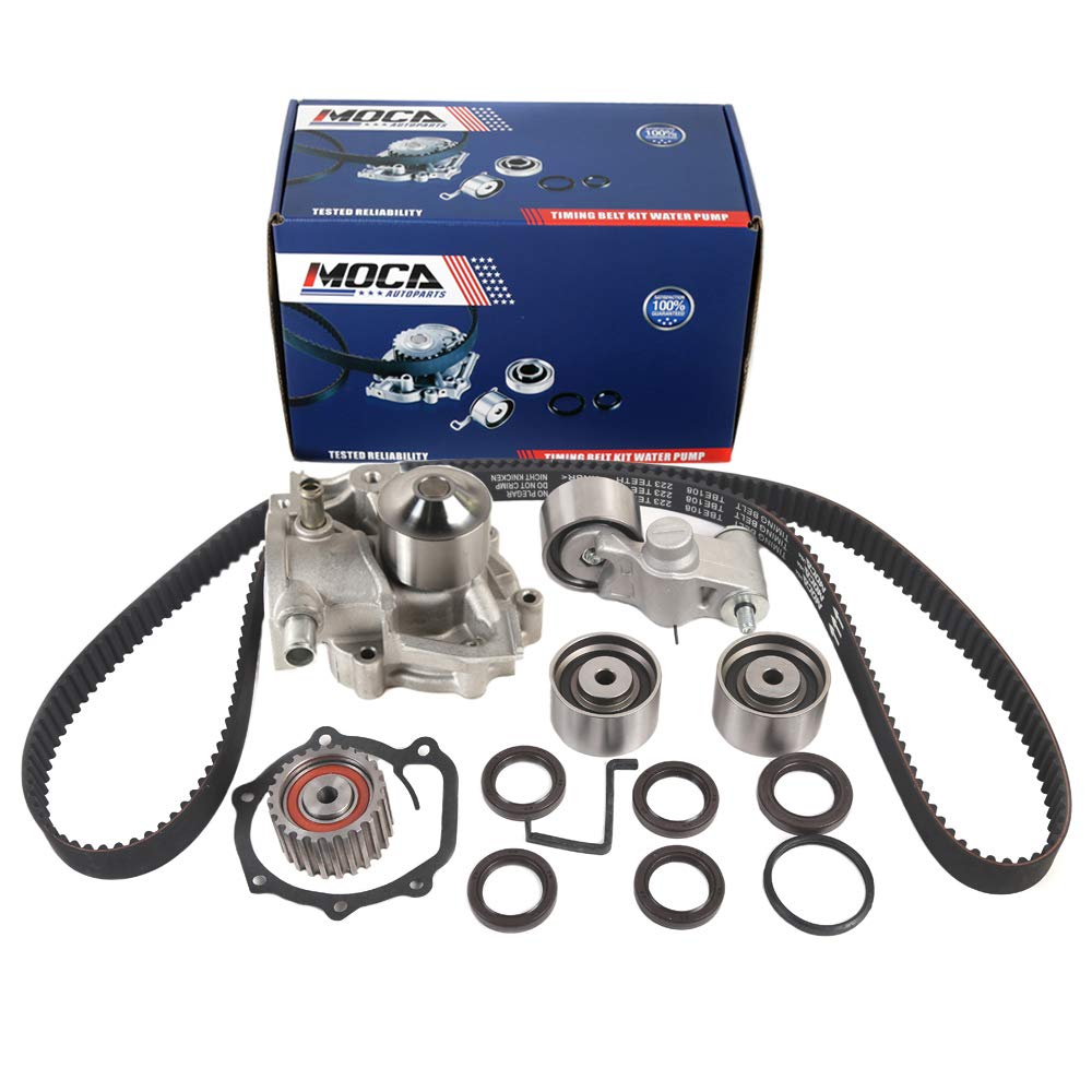 MOCA Timing Belt Kit Water Pump Compatible with 02-05 for Subaru Forester 2.5L 2458CC H4 GAS SOHC Naturally Aspirated (Only Fits Automatic Transmission)