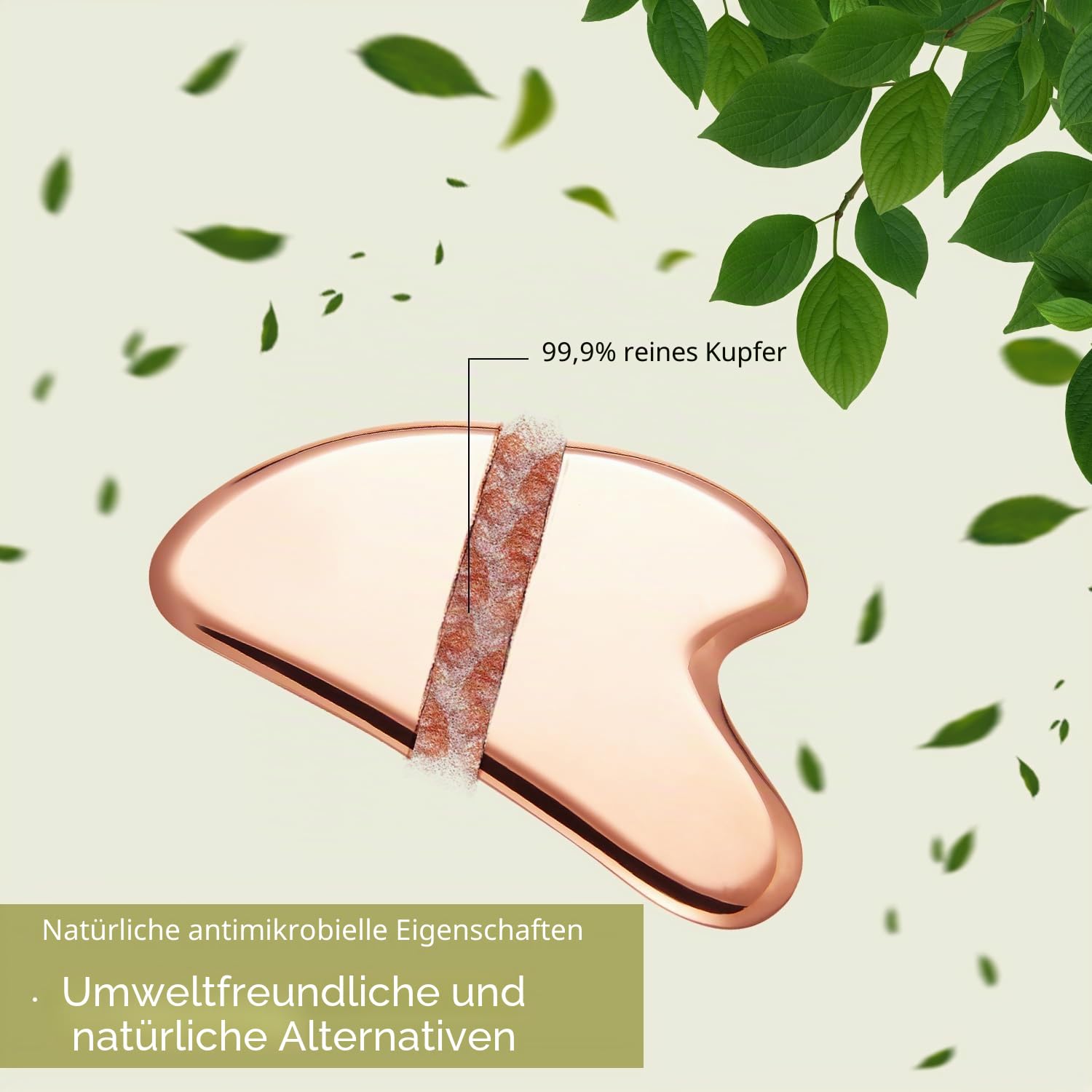 MagEnergy Gua Sha Tool Pure Kupfer Scraping Rückenmassagegerät Guasha Board für Hals und Körper Hautpflege Tool Besondere Geschenke für Großeltern Eltern Freunde (Kupfer 1)