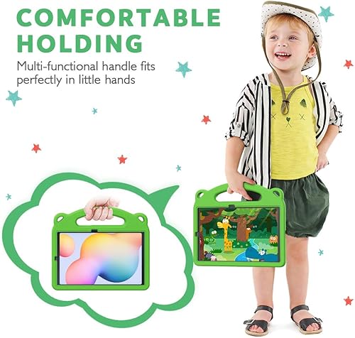 Miniatura 4 de MoKo Funda compatible con Galaxy Tab S6 Lite 2020, espuma EVA resistente, funda de oso para niños con agarre de mano, soporte y soporte para