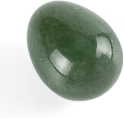 Miniatura 5 de Huevos de aventurina verde de 158.661 in con soporte de madera tallada en piedra natural con piedras preciosas naturales curativas de chakras,