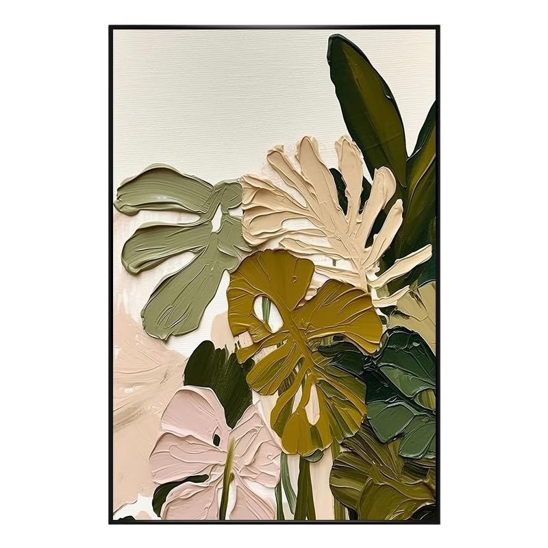 Tableau sur toile grand format de feuilles vertes pour mur vide