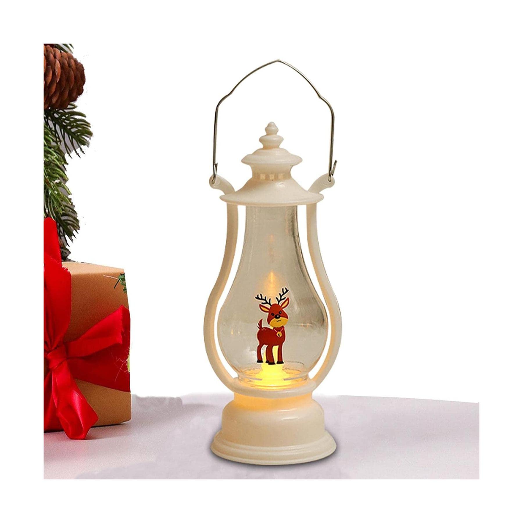 Kerosene Lamps, Lantern Decorative Night Light Camping Emergency Lighting Lamp Patio Decoration(Christmas Deer)