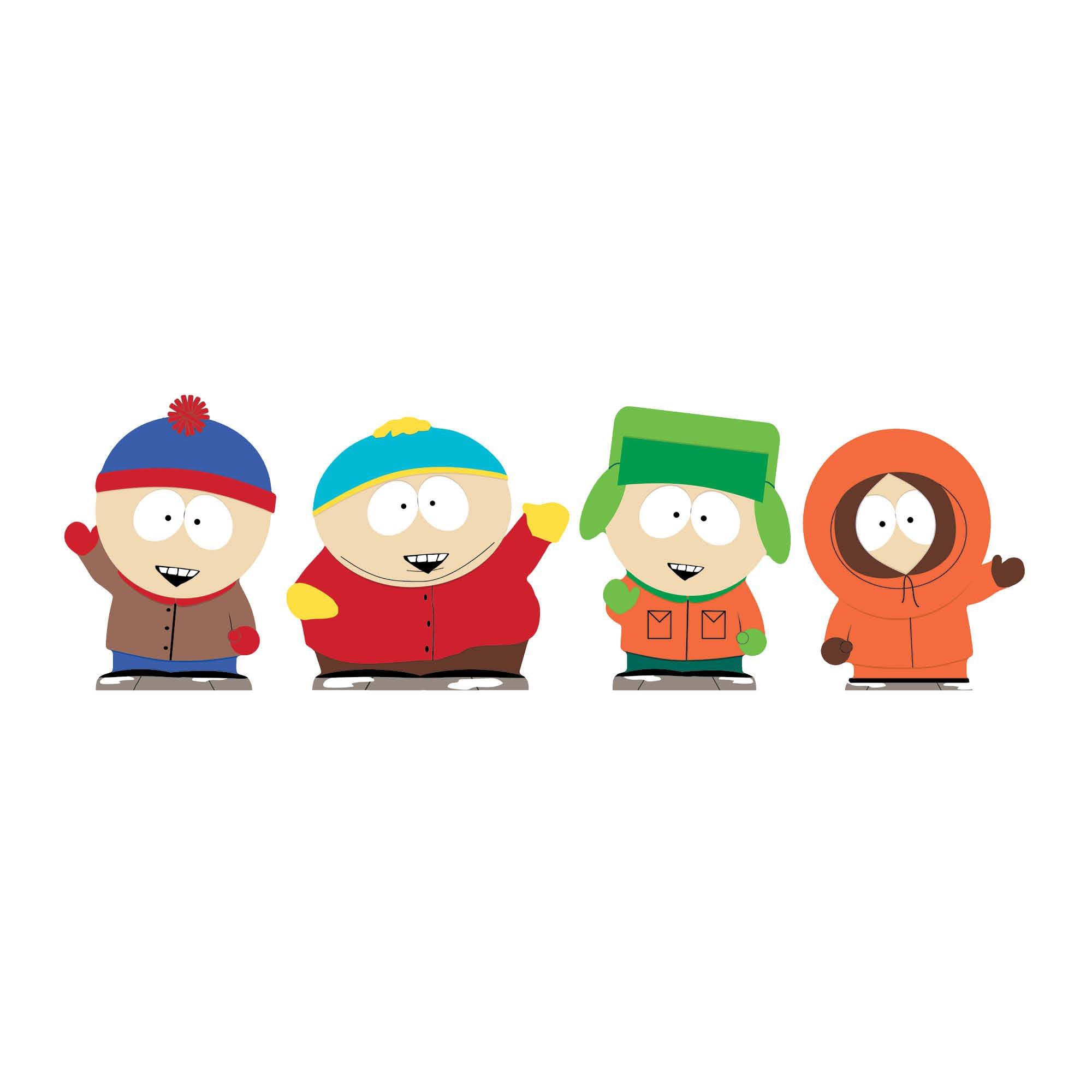 Star Cutouts SC4741 South Park Cartman, Stan, Kyle & Kenny Shelf Top Pack Cardboard Cutouts (17cm) – Core Group Mini Display for Desk, Decor & Gifting