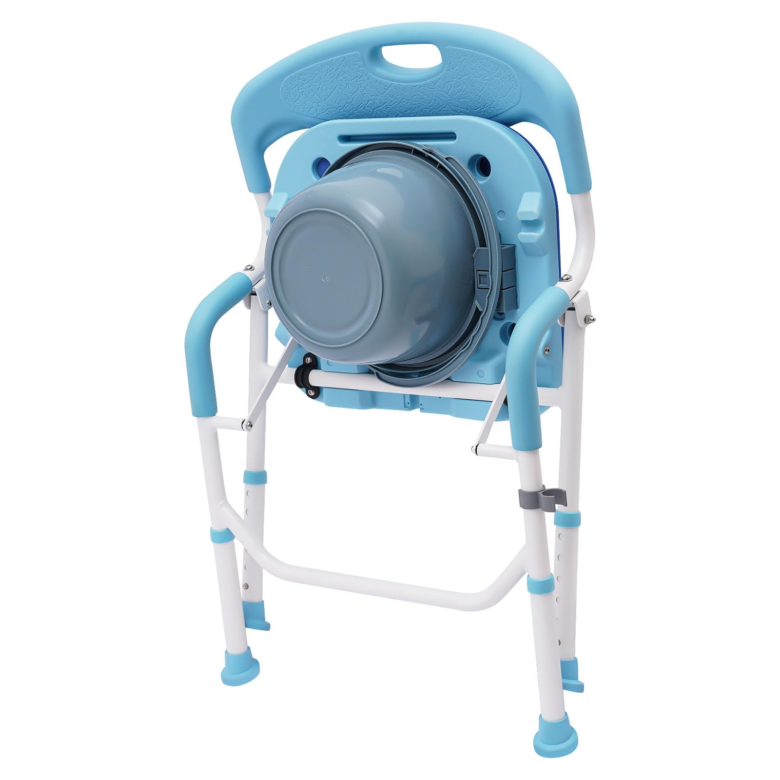 Silla de ducha plegable, asiento de seguridad para el baño, asiento de inodoro plegable con cómoda, silla plegable portátil (Eva), como orinal, asiento de ducha, en el inodoro de la cama, rango de