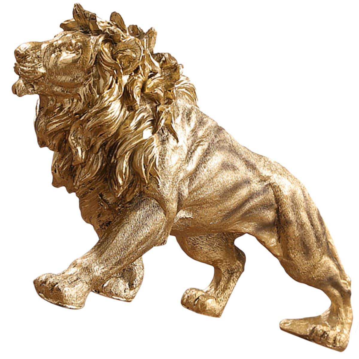 Figurine lionceau or vintage en résine haute finition luxe