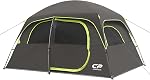 CAMPROS CP Tentes de camping 6/8 personnes, tente familiale étanche avec des fenêtres plus grandes Mesh & Porte, double couche, facile à installer, tente dôme tout-saison avec la pluie supérieure & Sac de transport