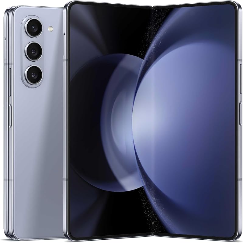 SAMSUNG Galaxy Z Fold5 AI Phone, teléfono inteligente Android desbloqueado de 256 GB, pantalla grande de 7,6 pulgadas para transmisión, juegos, vista de aplicación dual, control con una sola mano, uso manos libres, versión de EE. UU., 2023, azul helado