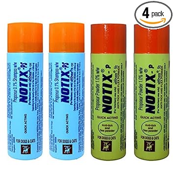 Tails Nation (Petcare Notix-Shampoo 150 ml) x 2 & (Petcare Notix - P Anti-tick flea Powder 100 gm) x 2