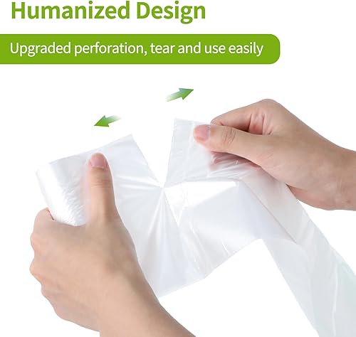 Miniatura 9 de Bolsas de basura pequeñas transparentes de 4 galones, bolsas de basura biodegradables para baño, dormitorio, oficina, sin perfume de 15 litros (150