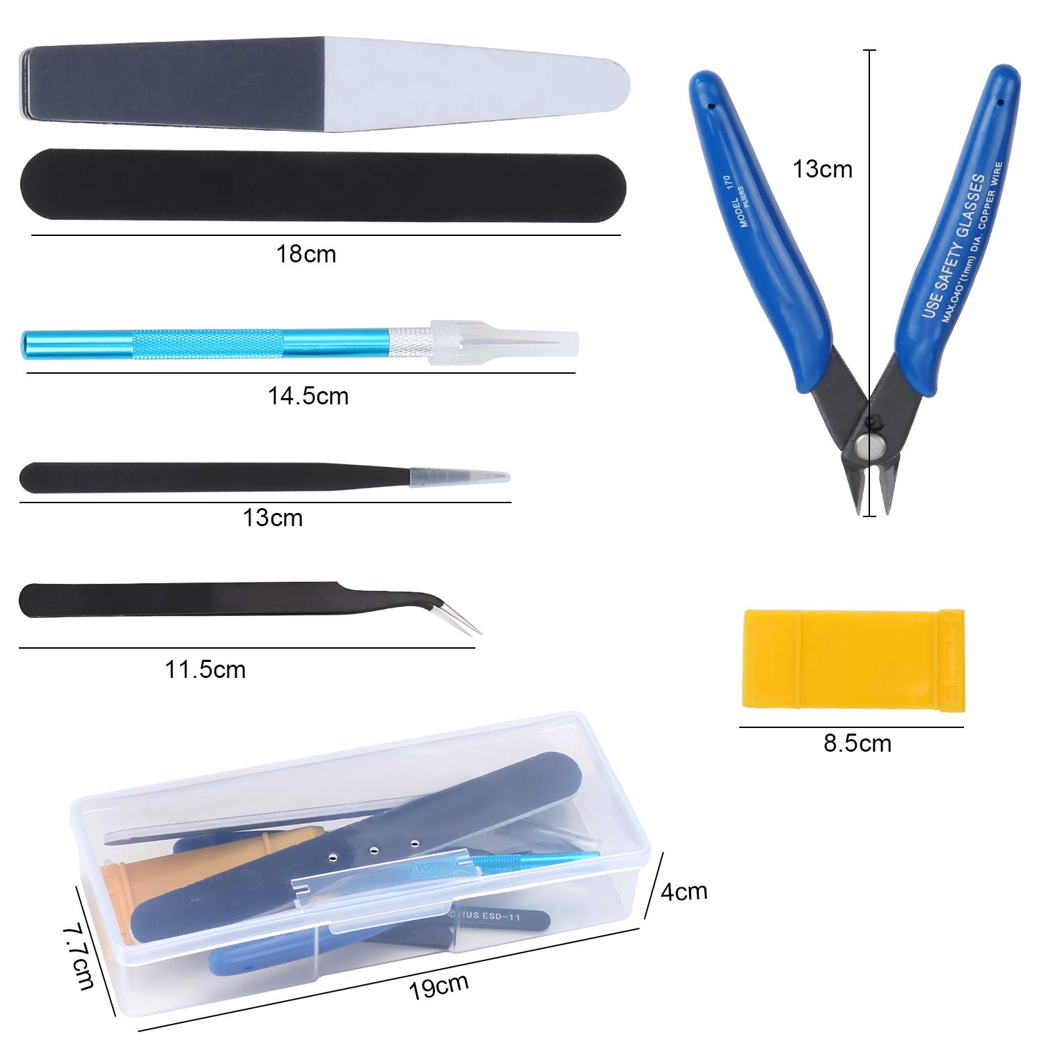HSEAMALL 9 STÜCKE Modellbau Werkzeug Set,Gundam Modeler Grundwerkzeuge Hobby Werkzeug Sets Basic Tools für Auto Modell Bausatz DIY Reparatur