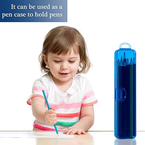 Miniatura 5 de Paquete de 2 fundas de viaje para cepillos de dientes, color azul oscuro transparente, soporte para cepillos de dientes, tamaño de viaje, contenedor