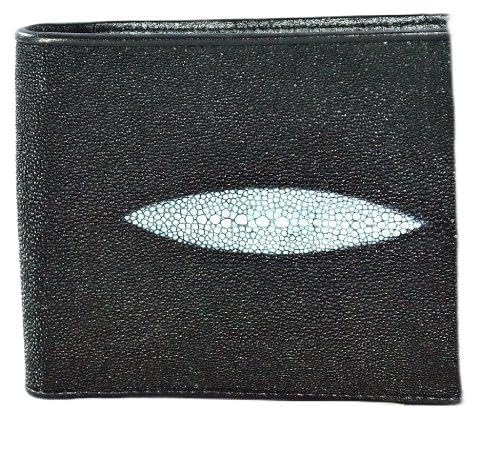 2EYEs CLASSY BLACK GENUINE STINGRAY LEATHER MEN'S WALLET W/Long Zipper Slot