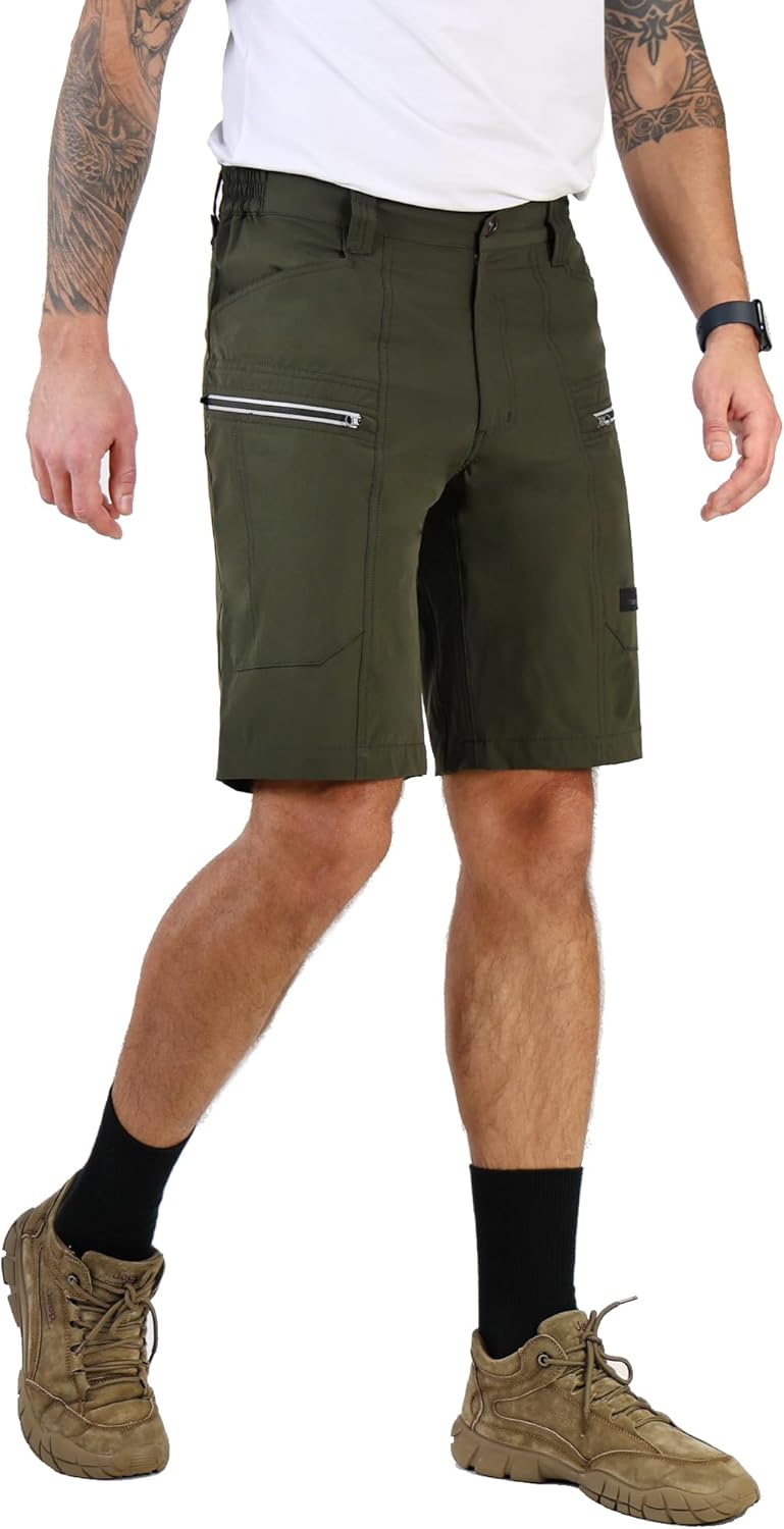 Ellobird Cargo Hiking Tactical Work Shorts for Men Casual Relaxed Fit 4 Way Stretch Water Repellent 6 Pockets Mens Short