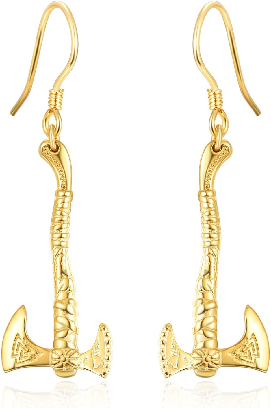 Viking Axe Earrings 925 Sterling Silver Hatchet Dangle Drop Earrings Viking Jewelry Gift for Men Women