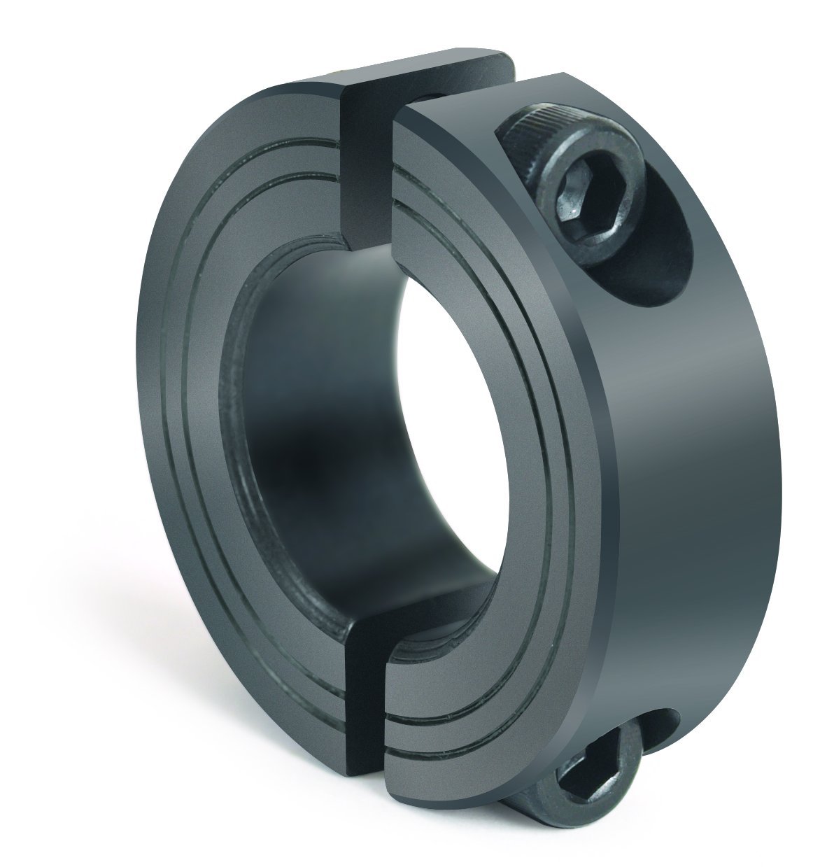 M2C-10 Black Oxide Plated Steel Two-Piece Clamping Collar, Metric, 10mm Bore Size, 24mm Outside Diameter, M3 x 10mm Set Screw
