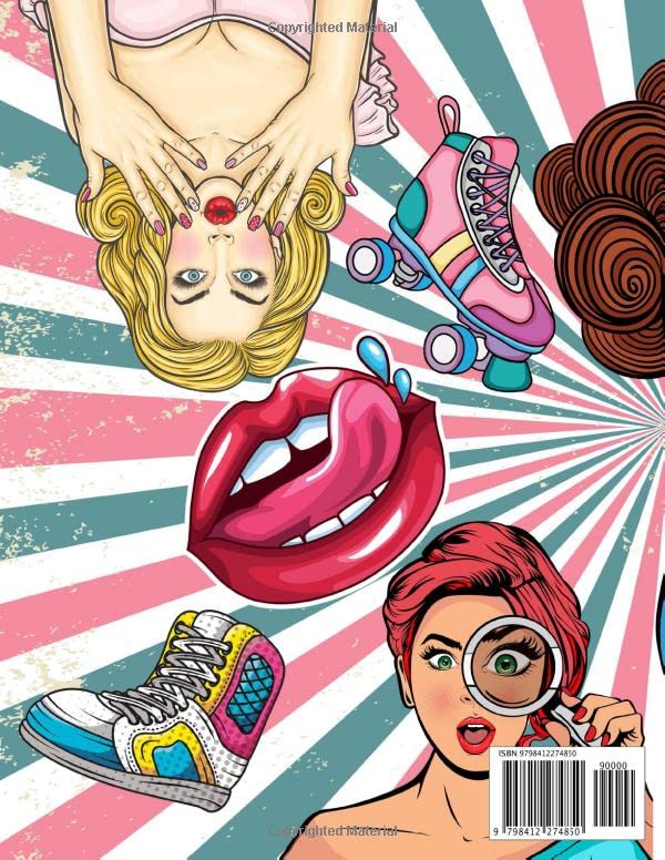 Pop Art Coloring Book : Coloring book for adults, Pin-Up Coloring Book For Grown Ups And Teens: Comic Style Coloring Book For Stress And Relaxation 8.5" x 11" size, 50 Coloring Pages image 3