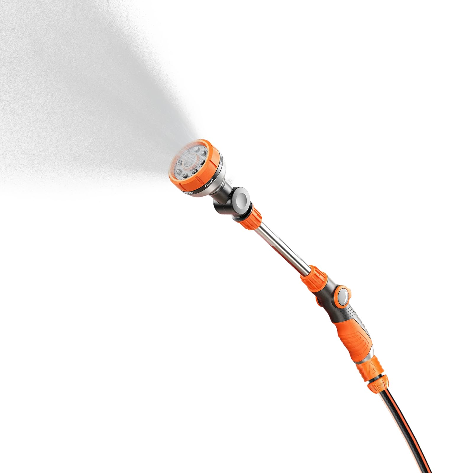 Pistola de agua de jardín ajustable, 49 cm, pistola pulverizadora de jardín de metal | Pistola de riego para riego y lavado de coches, boquilla ajustable