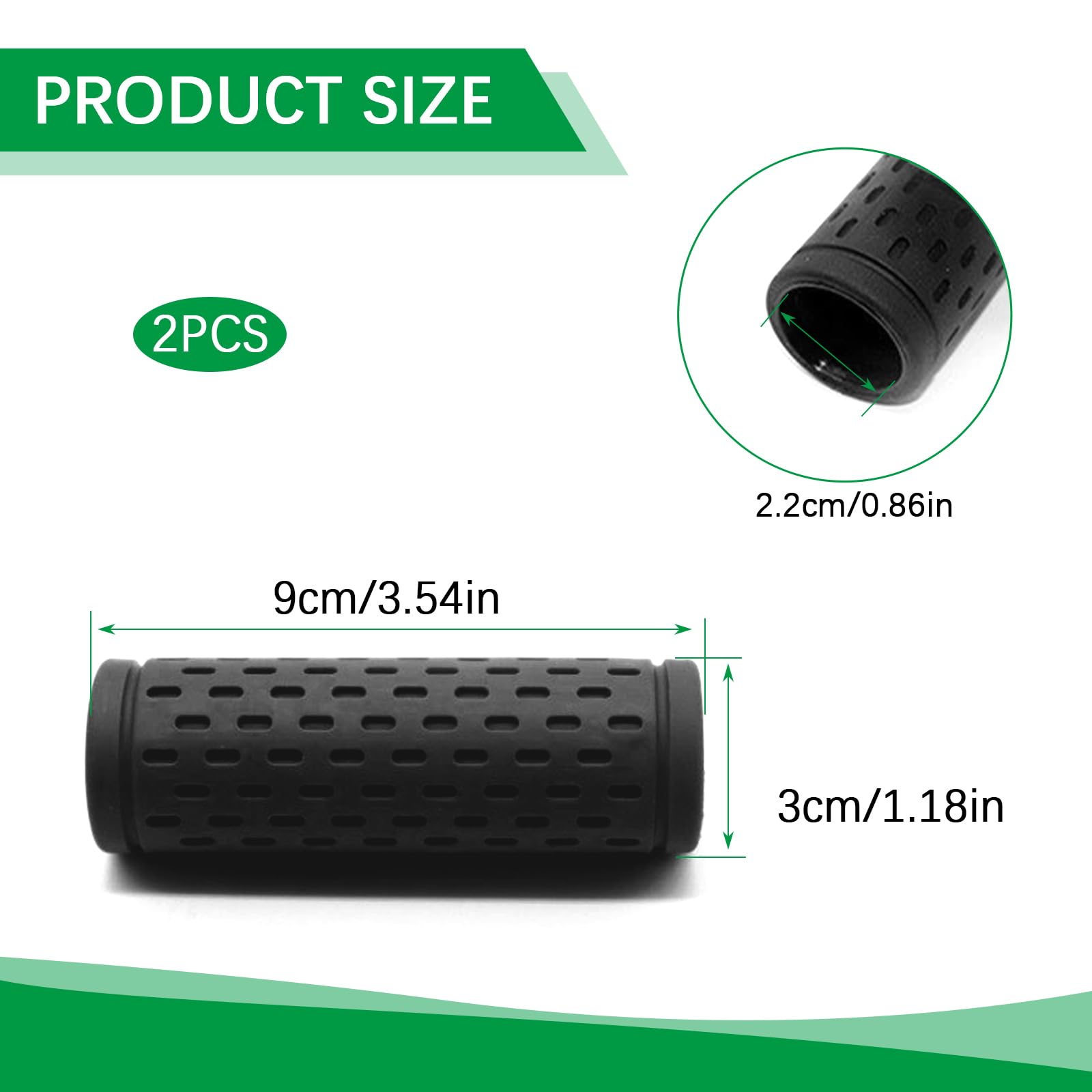 1 Paio Manopole Bici Bambino 22mm Universali, Impugnature Antiscivolo in Gomma per MTB; BMX; Scooter Design Ergonomico con Morbidezza Ottimale, per Biciclette Piegevoli e Urbane