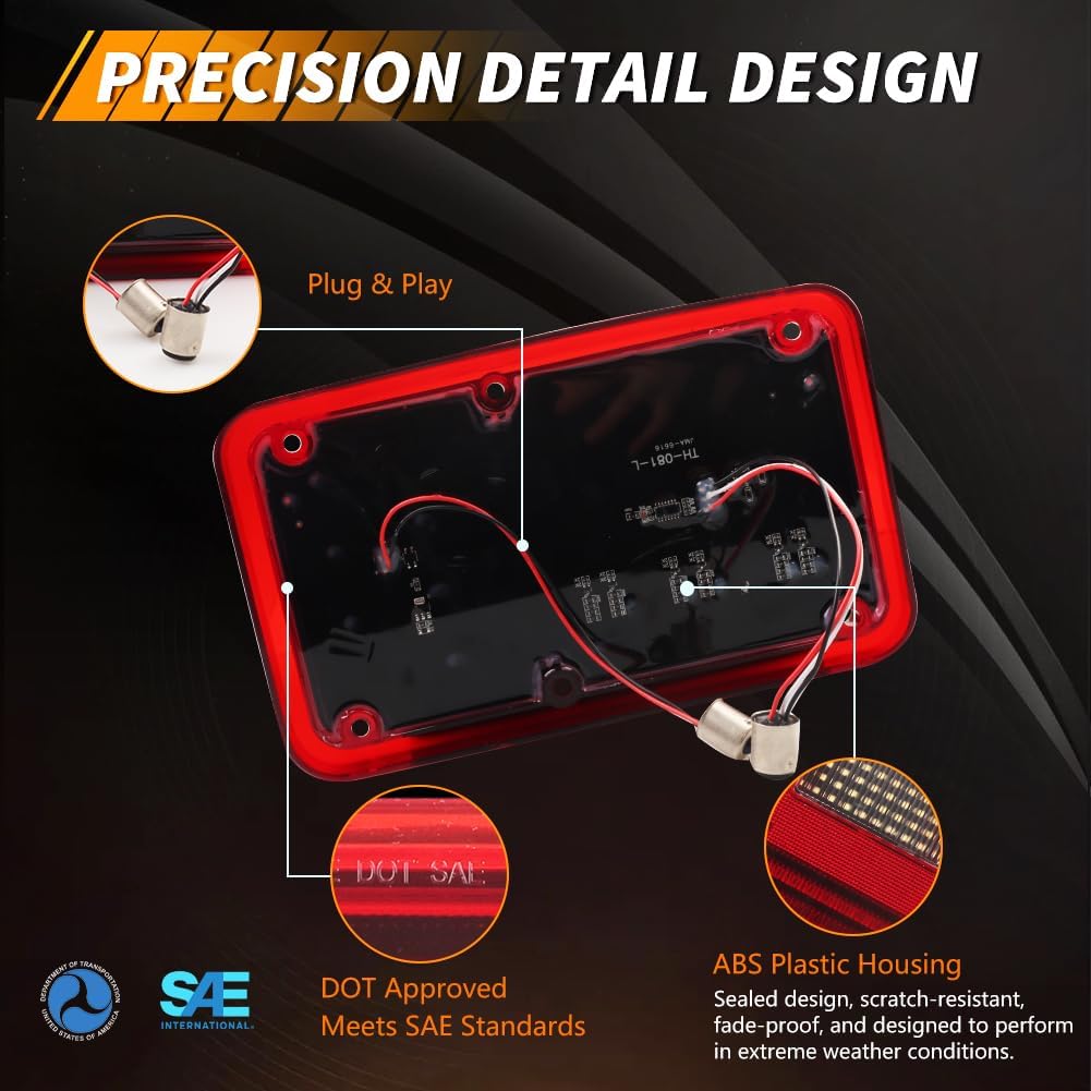Tail Light Compatible with Dodge Truck Van 1978-1993, [DOT] Red LED Taillight Lamps, White Backup Reverse Lights, Replace OEM #4057973 4057972 | CH2808102 CH2809102, 1 Pair, Red Lens