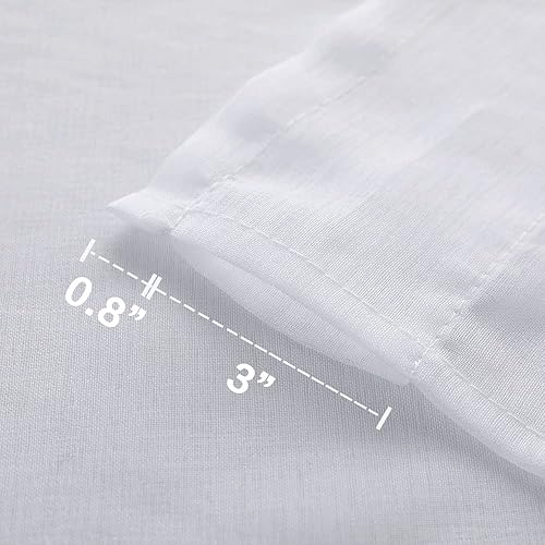 Miniatura 7 de XTMYI 2 paneles de cortinas cortas, 48 pulgadas de largo, con bolsillo para barra, cortinas pequeñas transparentes para cocina, baño, dormitorio,
