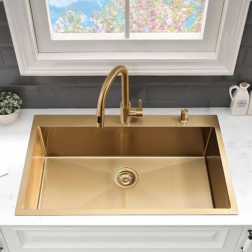 Miniatura 65 de Fregadero de cocina negro de 33 pulgadas con grifo - Fregadero de cocina negro de 33 x 22 pulgadas, fregadero de cocina y grifo de 10 pulgadas