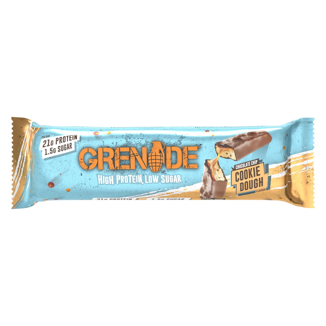Grenade Barretta Proteica a Basso Contenuto di Carboidrati - Chocolate Chip Cookie Dough, 12 x 60 g