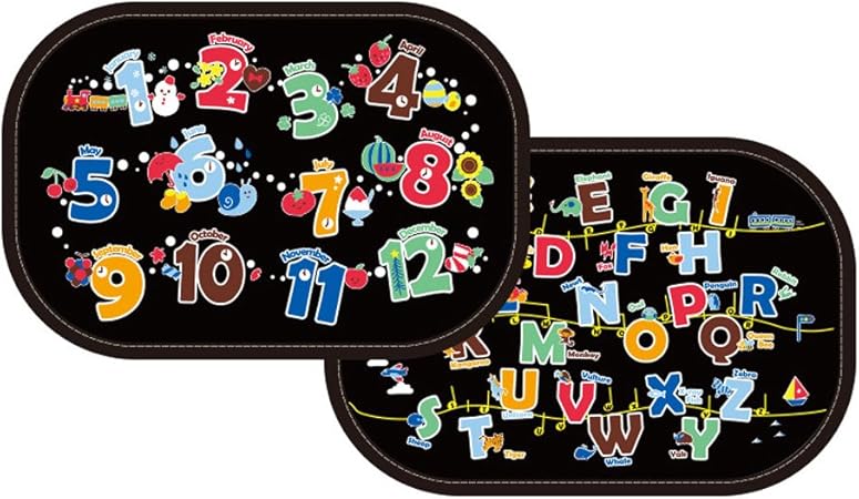 Amazon Co Jp 車の日陰の赤ちゃんの幼児の側のwindowsの日除けのブロック有害な紫外線太陽日光の熱 Abc 123パターン ベビー マタニティ