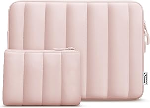 TECOOL 13.3 Zoll Laptop Tasche Hülle für MacBook Air 13 13.6 M4 M3 M2 2025 2024-2010,MacBook Pro 13/14 M4 M3 M2 M1 2024 2022-2012,Puffy 13.3" Acer Dell Lenovo HP Spritzfeste Laptop Tasche,Rosa