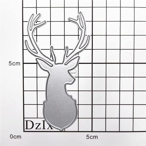 Miniatura 3 de DzIxY Troqueles de corte de metal con cabeza de ciervo para kit de fabricación de tarjetas, troqueles de papel de relieve, plantillas de máquina de