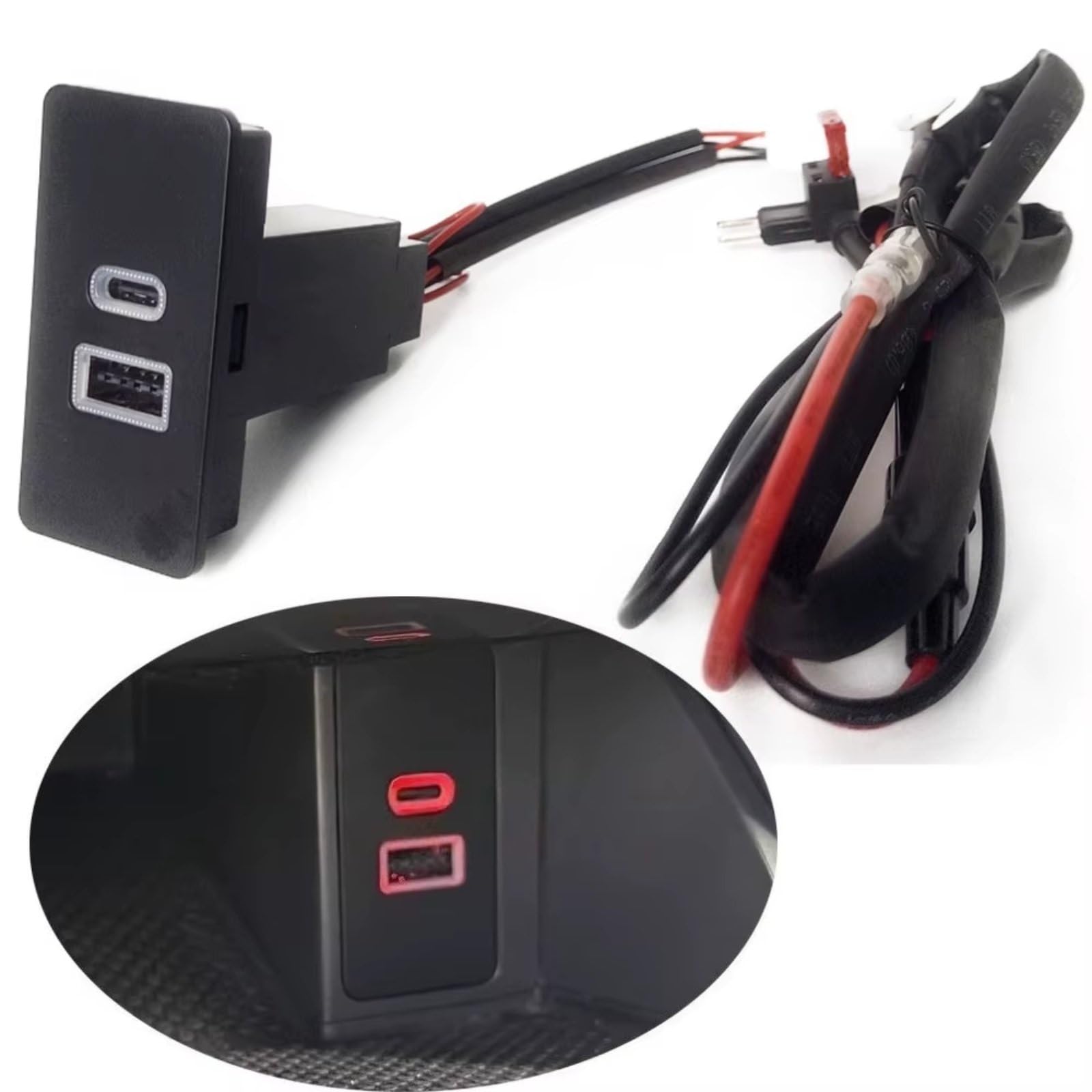 interfaccia USB AUX auto Console Centrale Porta USB Compatibile Con Per Golf Per Passat Per Jetta Car Dual Caricabatterie 12V 24V Adattatore Telefonico PD Tipo C