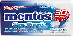 Pastilhas, Mentos, Clear Breath Peppermint, Sem Açúcar, Sabor de Menta - 35g | 50 Unidades