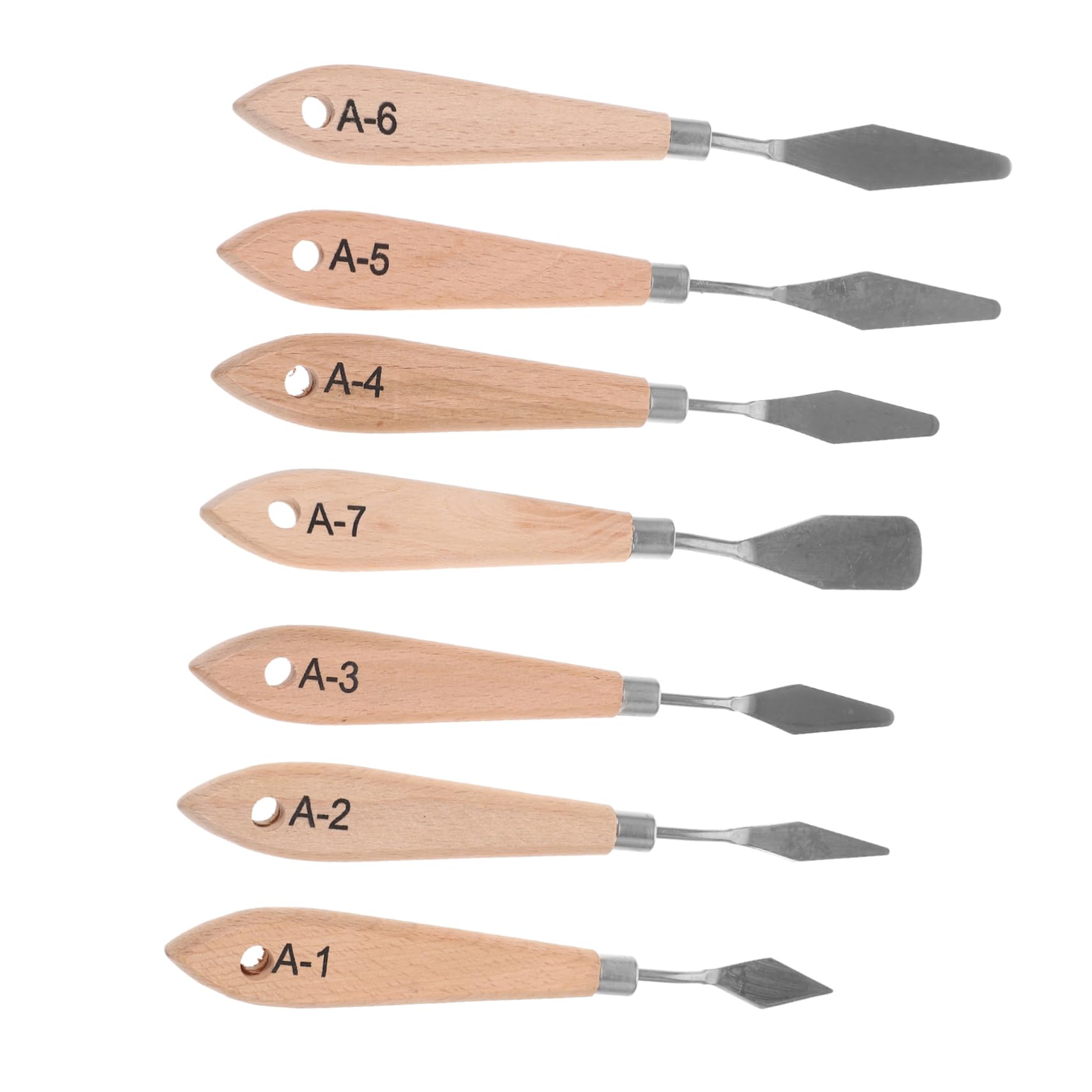 Tofficu 5 Pieds Couteau De Peinture À l'huile d'art Spatule Peinture Couteau Grattoir Laveur De Pinceaux Brosse Nettoyant Palette Glaçage Décoration Pastels Acier Inoxydable 7pcs * 5