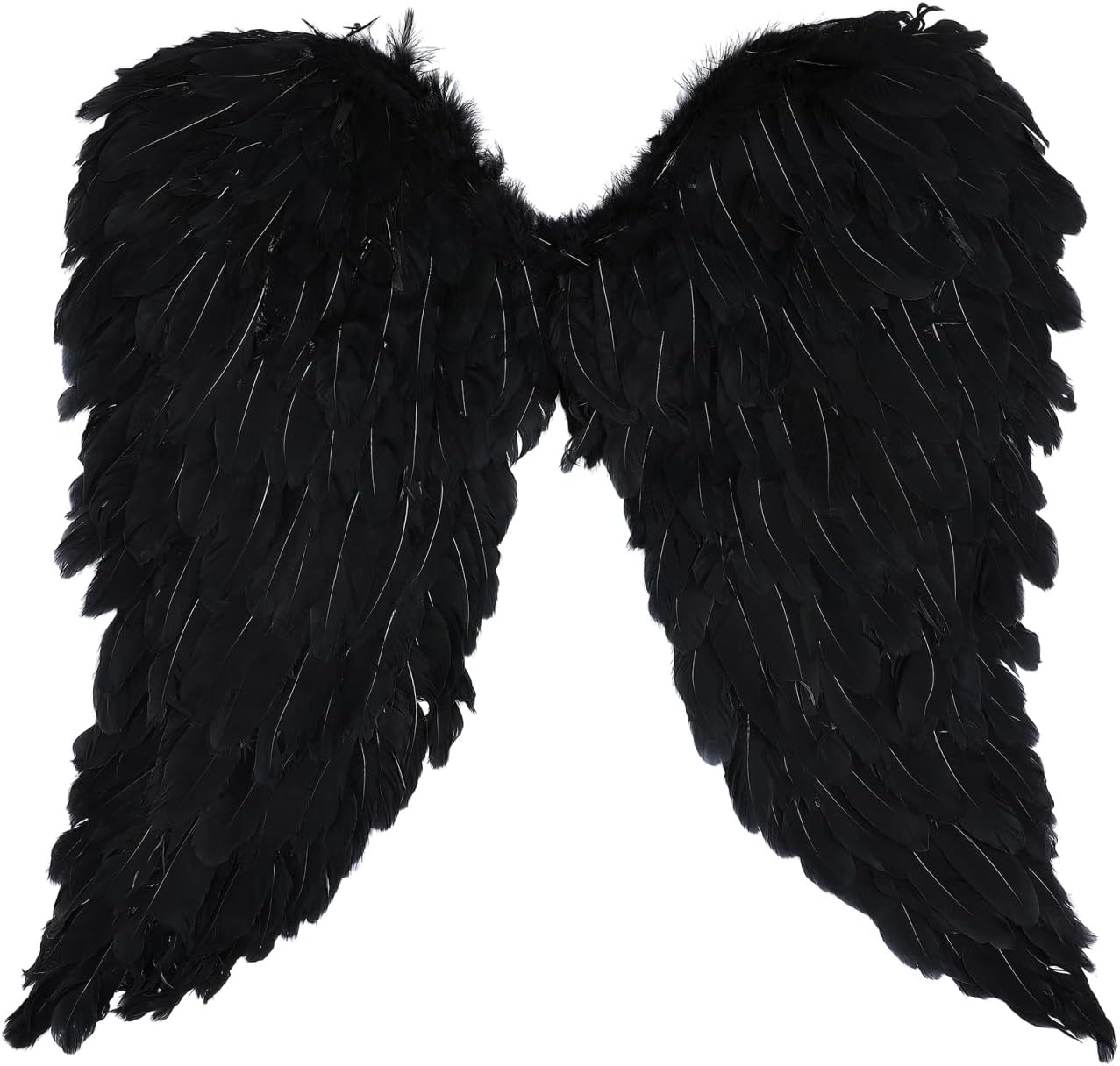Garneck 1Pc Angel Fairy Wings Costume Fancy Dress Large 60 * 60CM Real Feather (Black)