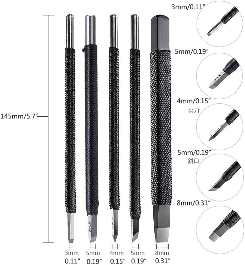 Easyou Yongzhi Chinese Seal Chisels Carving Knife Carving Tools classical 6pcs/set
