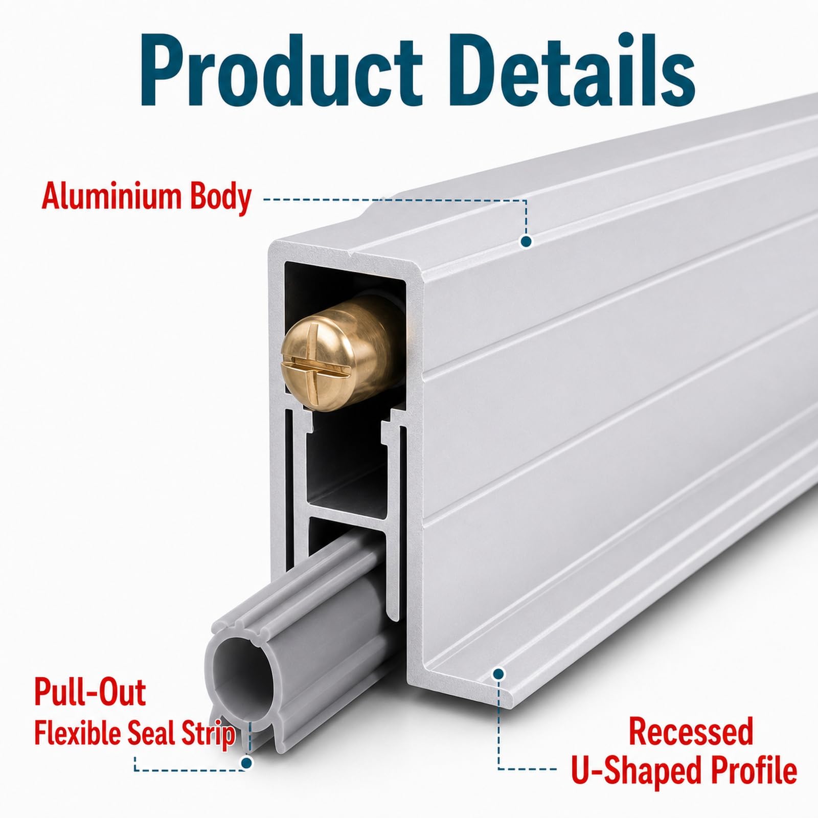 Guarnizione Automatica Sottoporta in Alluminio,Guarnizione Inferiore Automatica per Porta A Incasso,Kit di Guarnizioni Automatiche Nascoste per Porte,per Uso Domestico e Commerciale