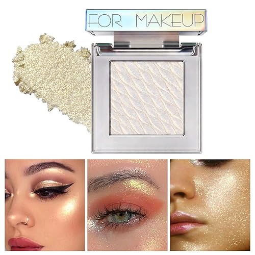 Paleta de maquillaje brillante bronceador y resaltador con purpurina paleta resaltadora dorada champán brillo corporal facial polvo brillante de