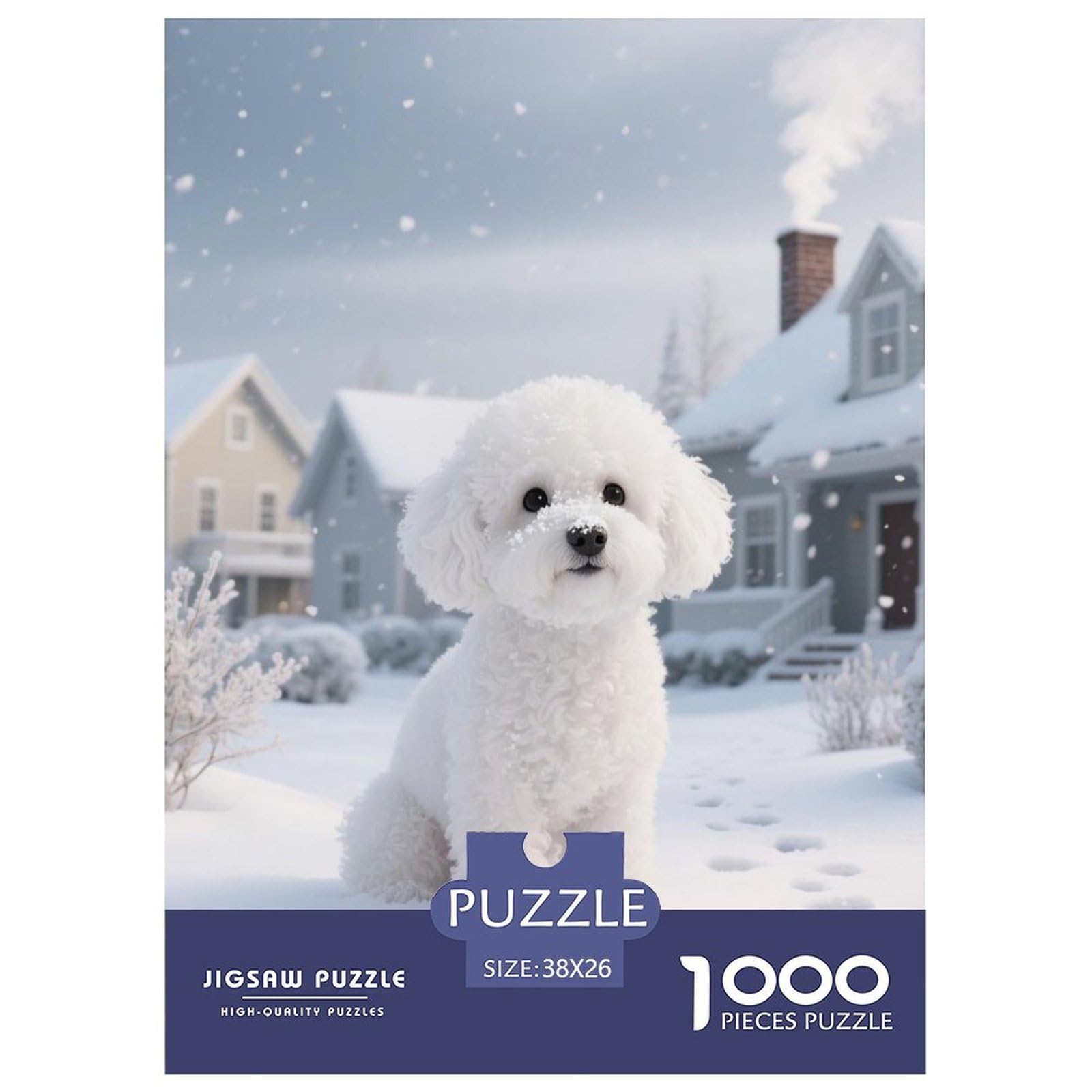 Bichon Frise 1000 Puzzles Adults Puzzle Kids Age Gifts Family Games Animal Unique Gifts Decompression 38x26cm/1000pcs — image 1
