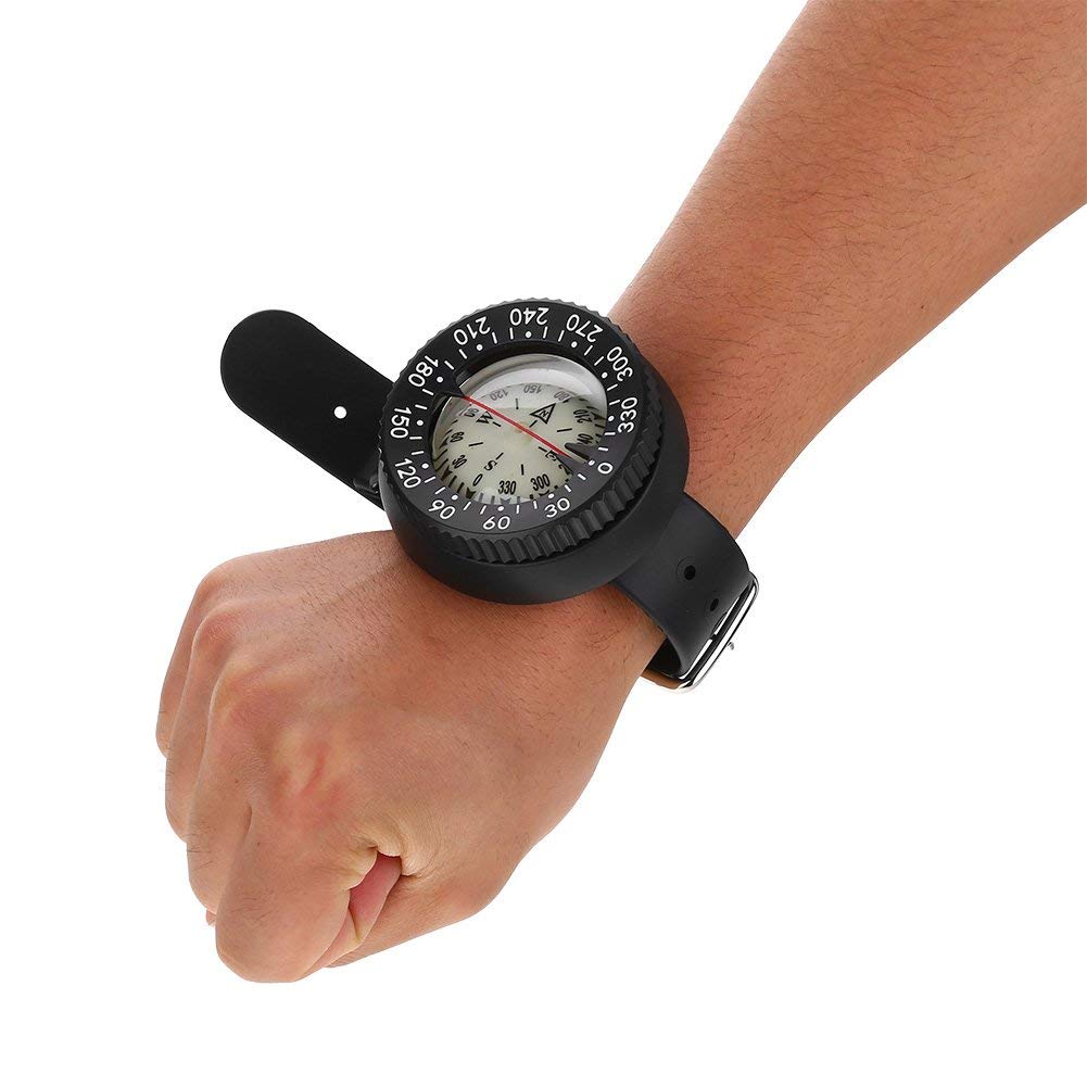 Compas de Poignet, Boussole de Plongée Mini Bracelet de Survie Compas de Plongée sous-Marine Tuba Kayak Canoë Randonnée Voyager